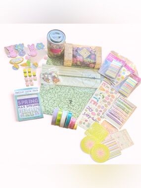 Easter Junk Journal Kit Spring Scrapbook Bundle Floral Vellum Sticker Set
